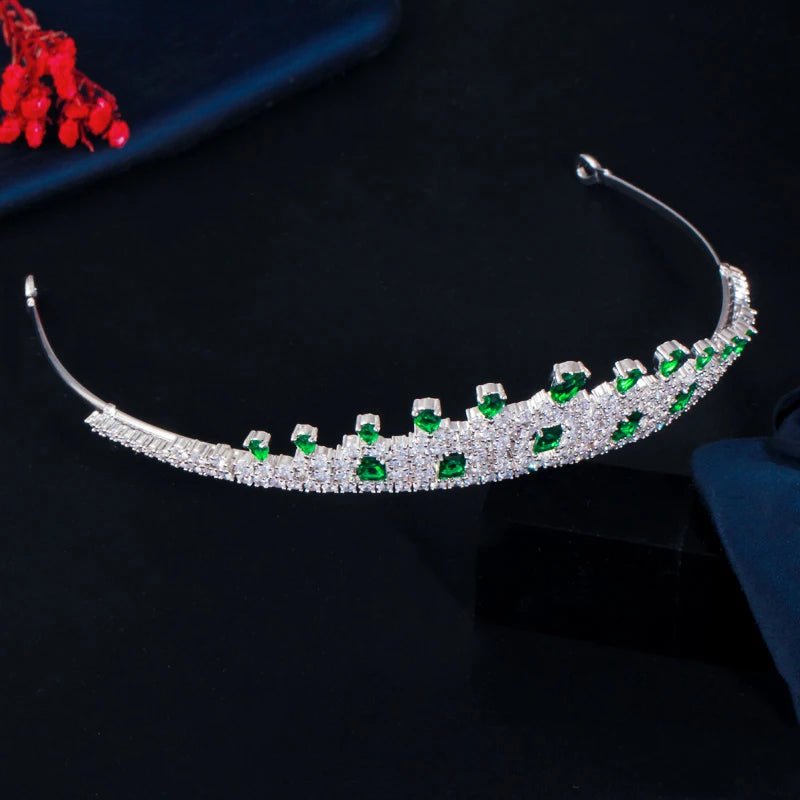 TiarasGorgeous Green Bridal Tiaras Crowns A028 - WS JewelleryBridal TiaraHair AccessoriesQueen Tiara