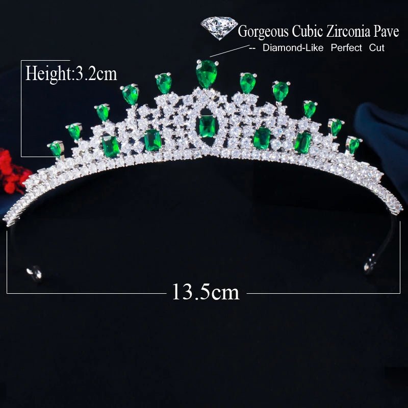 TiarasGorgeous Green Bridal Tiaras Crowns A028 - WS JewelleryBridal TiaraHair AccessoriesQueen Tiara