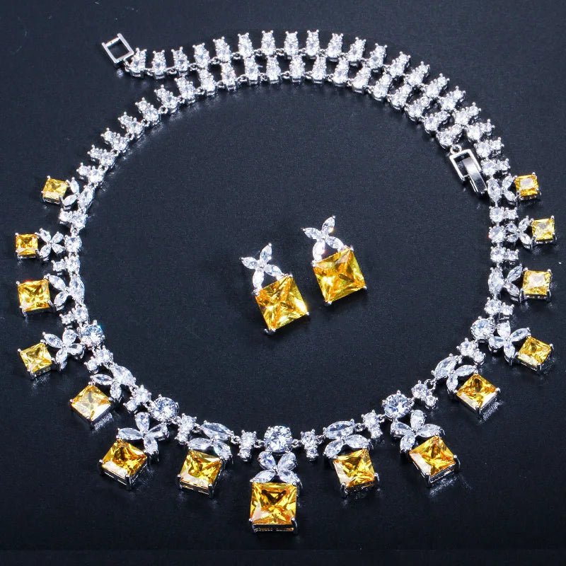 Jewellery SetGorgeous Princess Cut Yellow Bridal Jewelry Sets T351 - WS JewelleryBridal Jewelery SetBridal Jewelry SetElegant Jewelery Set