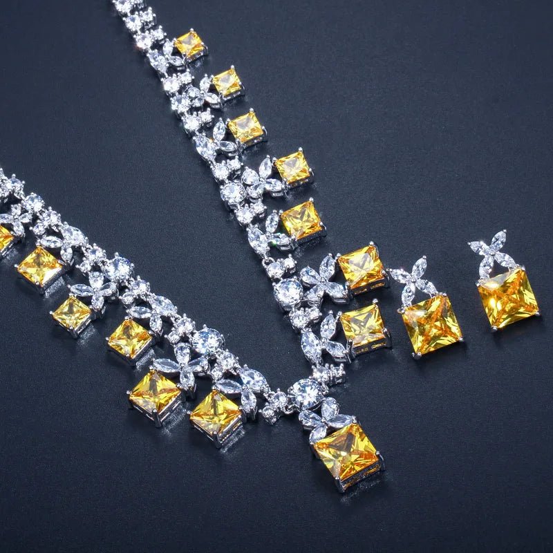 Jewellery SetGorgeous Princess Cut Yellow Bridal Jewelry Sets T351 - WS JewelleryBridal Jewelery SetBridal Jewelry SetElegant Jewelery Set