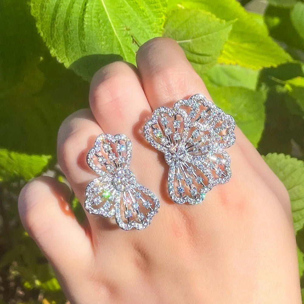 RingsHollow Flower Rings R220 - WS Jewellery