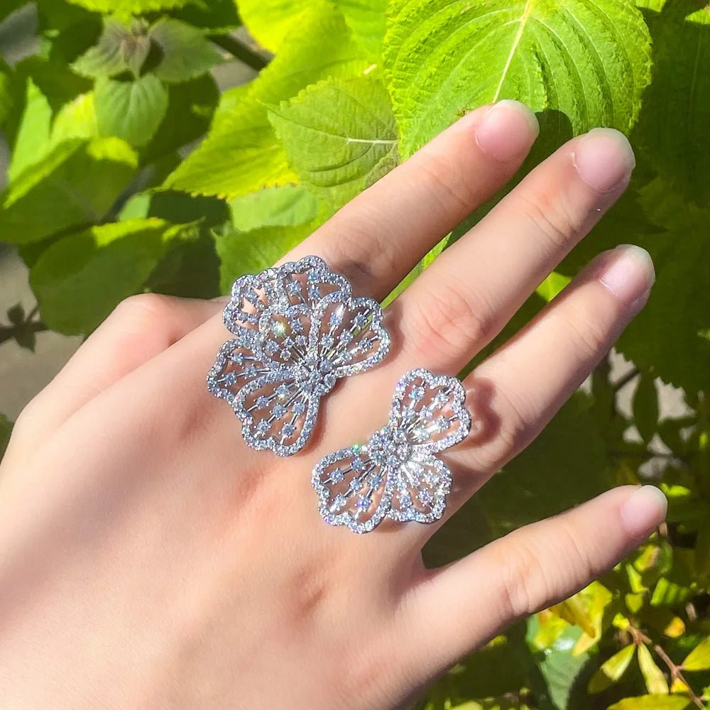 RingsHollow Flower Rings R220 - WS Jewellery