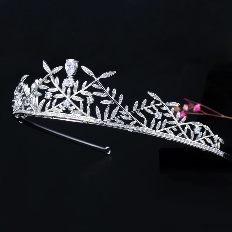 TiarasLeaf Shape Bridal Crown Tiara A017 - WS JewelleryBridal TiaraHair AccessoriesQueen Tiara