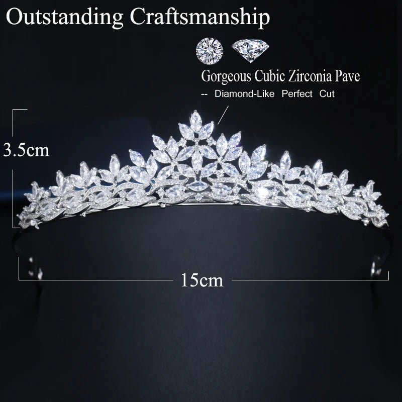 TiarasLuxury Bridal Leaves Tiara Crown A025 - WS JewelleryBridal TiaraHair AccessoriesQueen Tiara