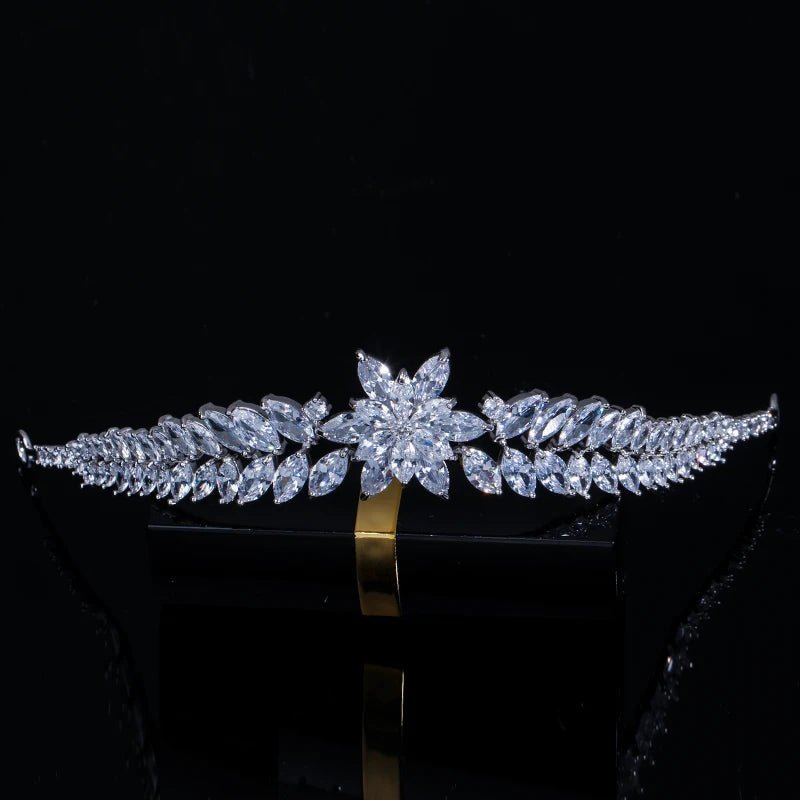TiarasLuxury Leaf Flower Bridal Tiaras A003 - WS JewelleryBridal TiaraHair AccessoriesQueen Tiara