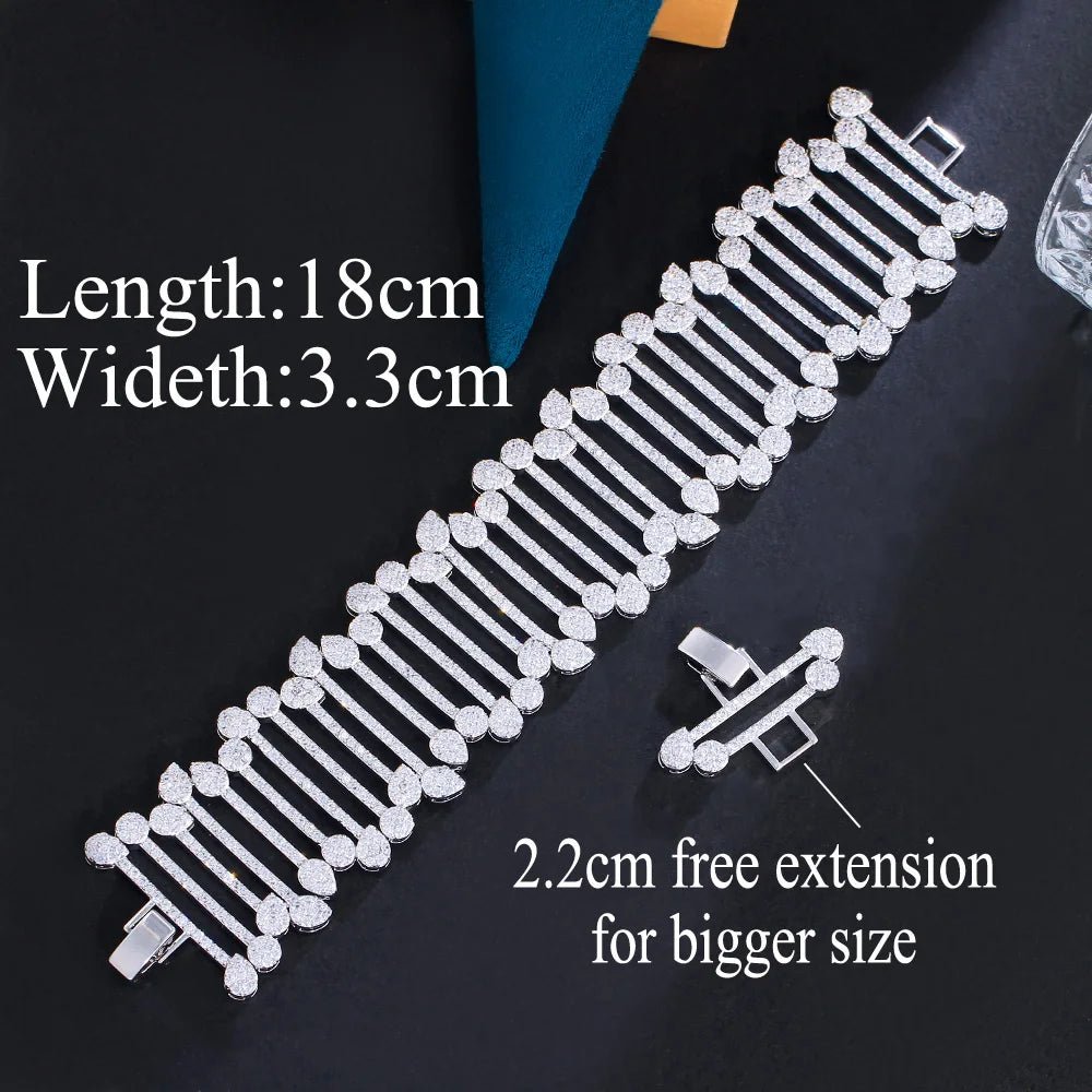 BraceletsLuxury Micro Pave Large Wide Bracelet CB321 - WS JewelleryBraceletBridal BraceletTennis Bracelet