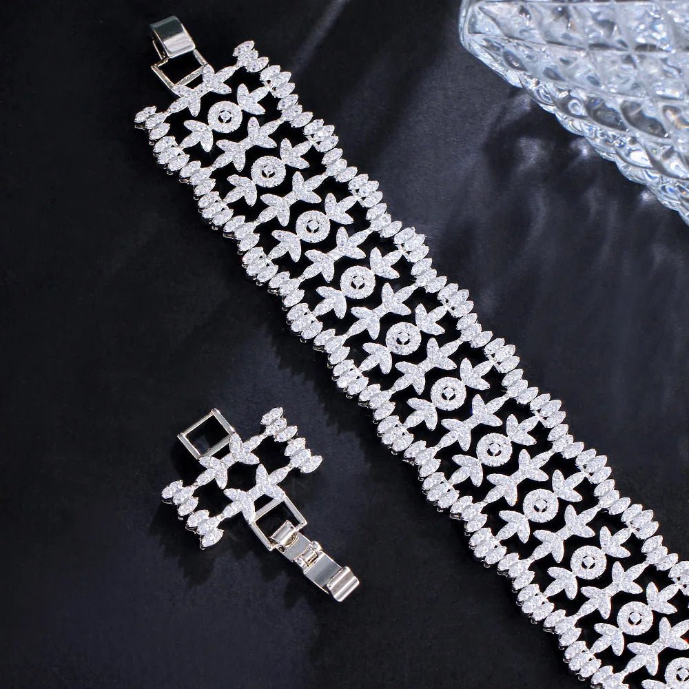 BraceletsMicro Pave Leaf Bracelets Bangles CB319 - WS JewelleryBraceletBridal BraceletTennis Bracelet