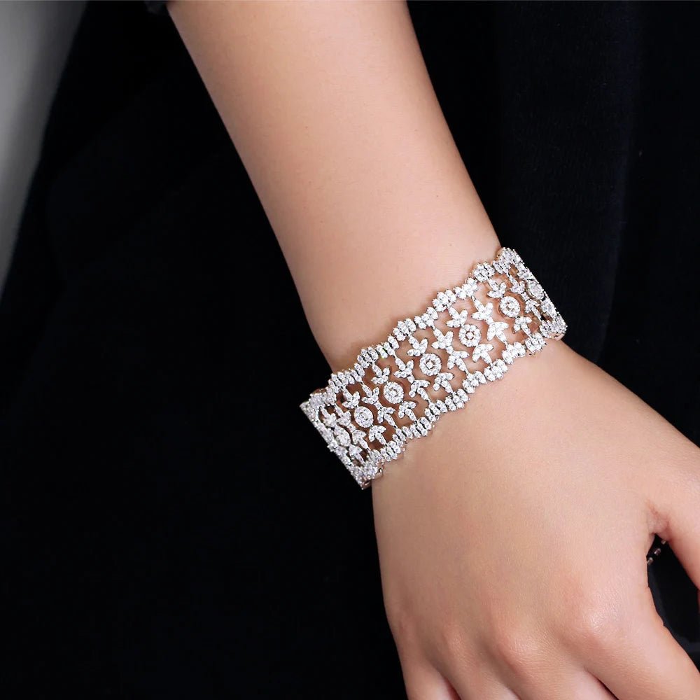 BraceletsMicro Pave Leaf Bracelets Bangles CB319 - WS JewelleryBraceletBridal BraceletTennis Bracelet