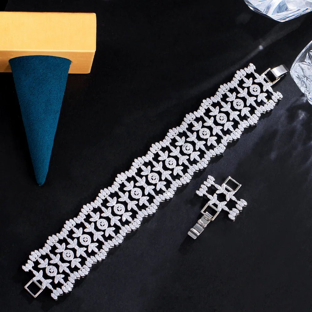 BraceletsMicro Pave Leaf Bracelets Bangles CB319 - WS JewelleryBraceletBridal BraceletTennis Bracelet