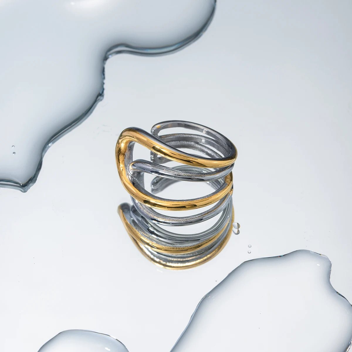 Minimalist Bicolor WaterProof Stainless Steel Personal Ring - WS JewelleryStainless Steel