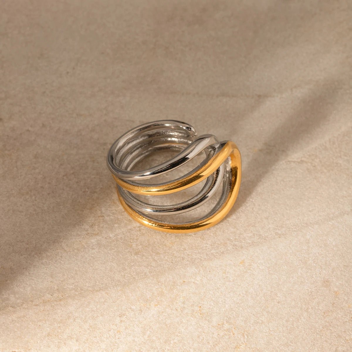 Minimalist Bicolor WaterProof Stainless Steel Personal Ring - WS JewelleryStainless Steel