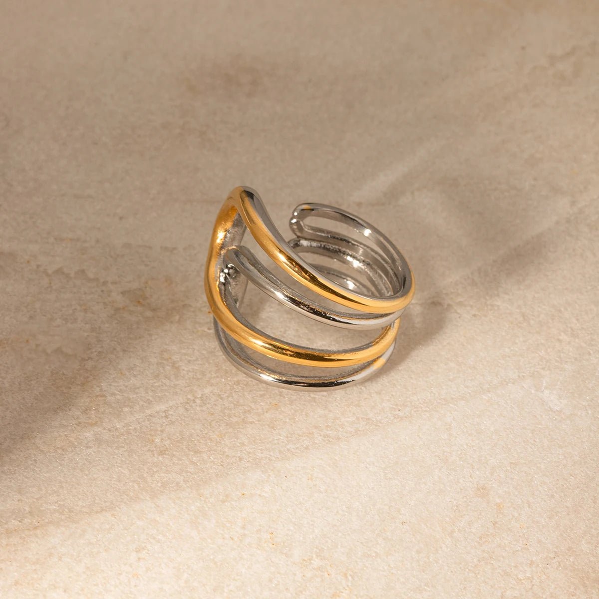 Minimalist Bicolor WaterProof Stainless Steel Personal Ring - WS JewelleryStainless Steel