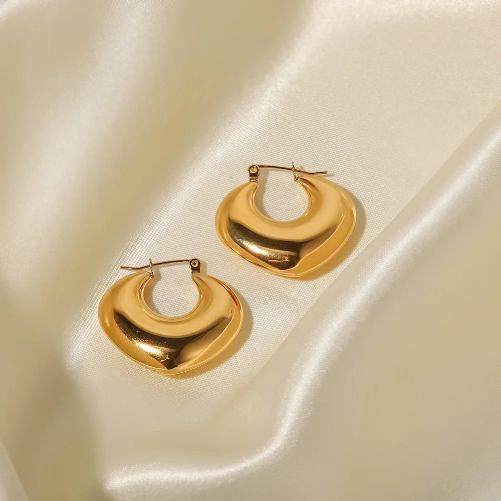 Minimalist Chunky Stainless Steel Hoop Earrings - WS JewelleryStainless Steel