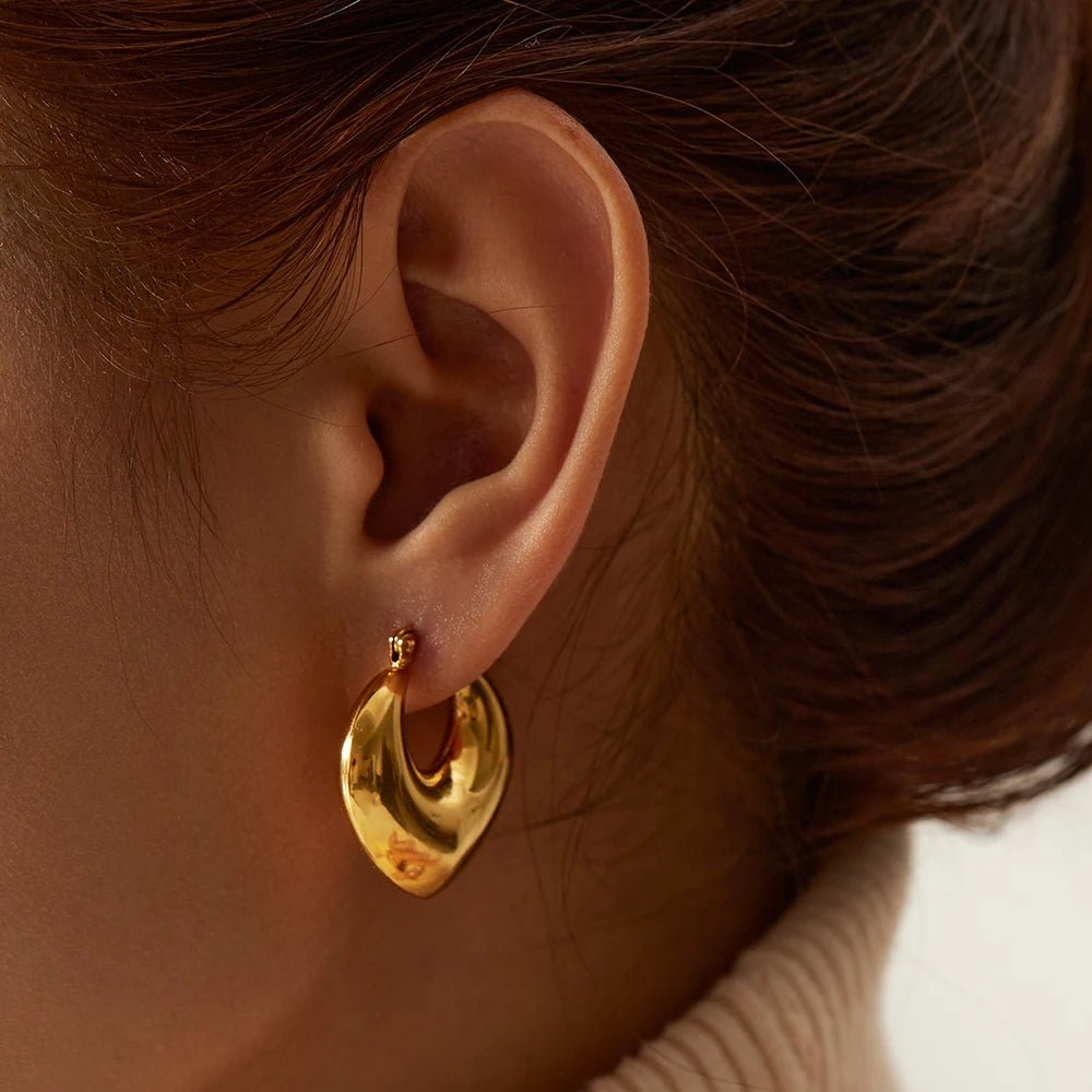 Minimalist Chunky Stainless Steel Hoop Earrings - WS JewelleryStainless Steel