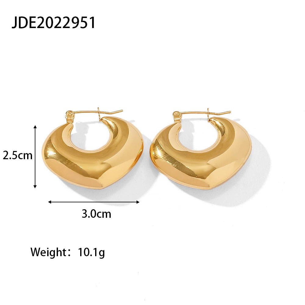 Minimalist Chunky Stainless Steel Hoop Earrings - WS JewelleryStainless Steel
