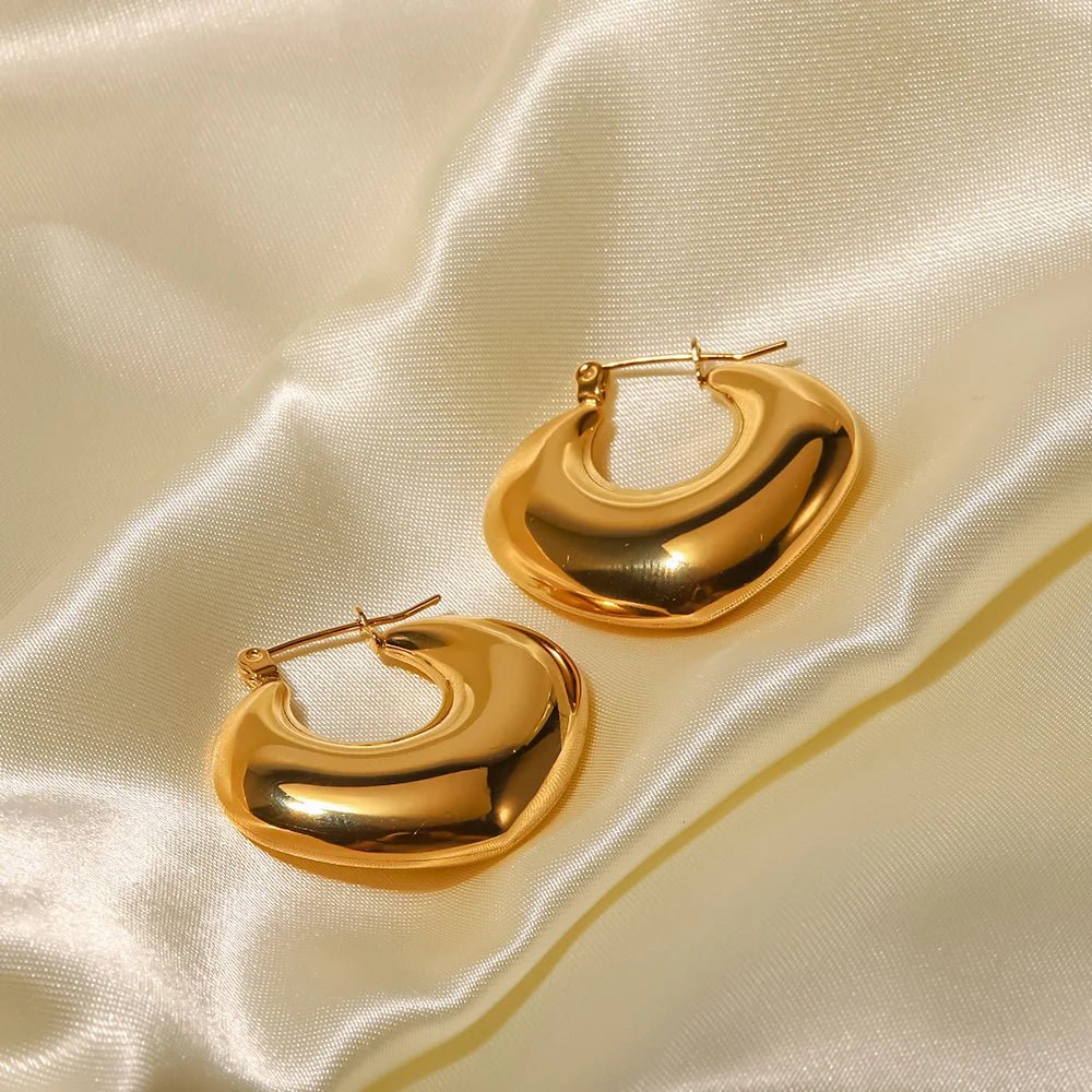 Minimalist Chunky Stainless Steel Hoop Earrings - WS JewelleryStainless Steel