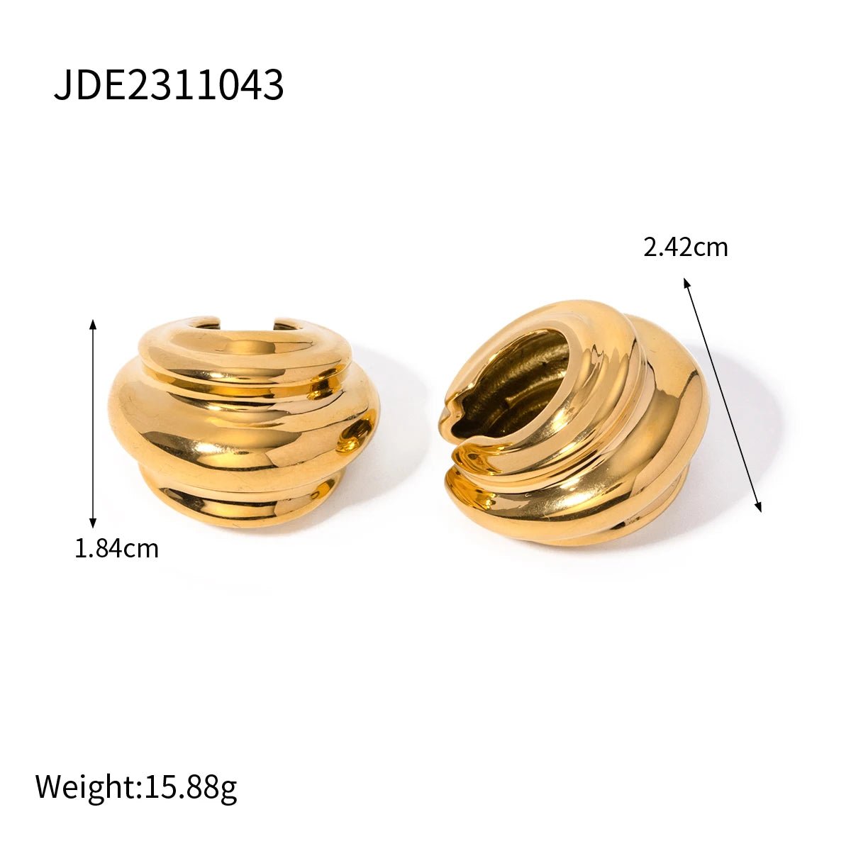 Minimalist Geometric Stainless Steel C - shaped Hoop Ear Clip Earring - WS JewelleryStainless Steel