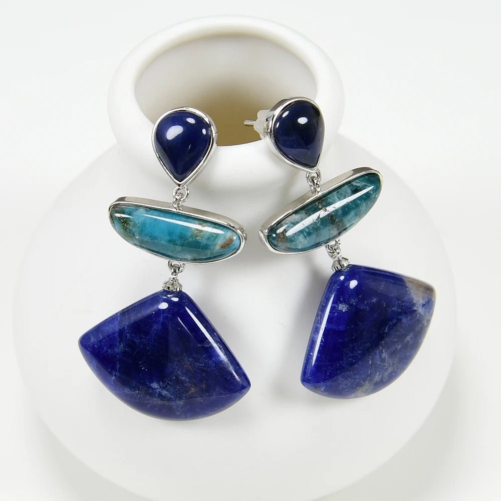 EarringsNatural Blue Apatite Sodalite Stud Earrings - WS JewelleryEarringNatural Stone ColelctionNatural Stone Earring