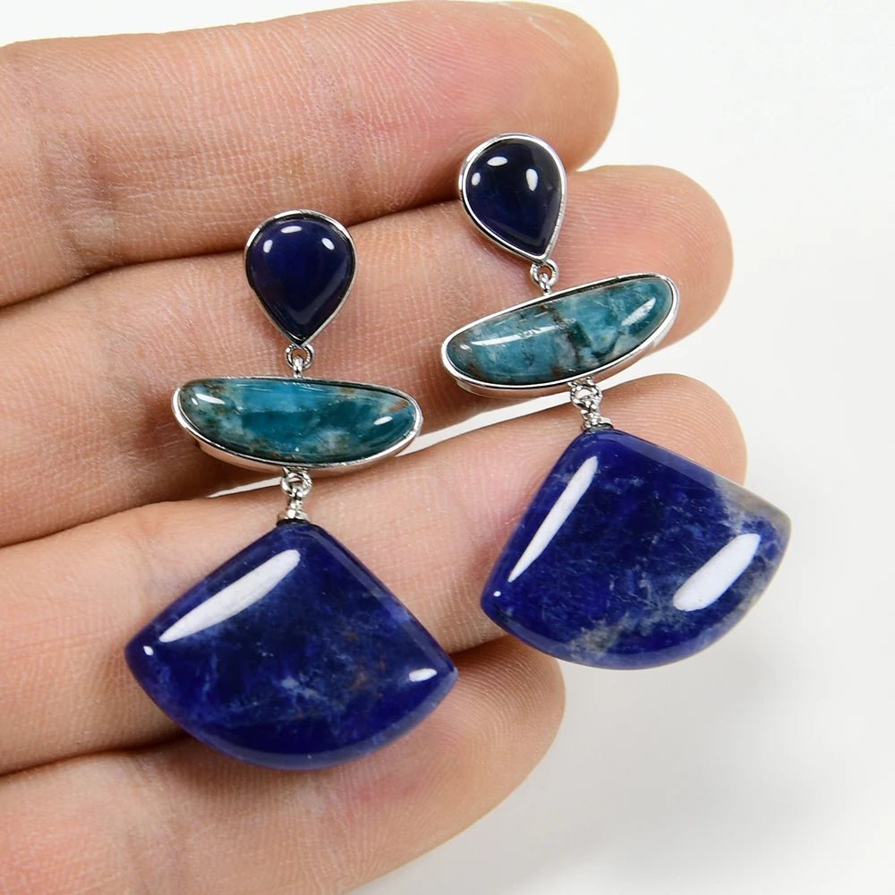 EarringsNatural Blue Apatite Sodalite Stud Earrings - WS JewelleryEarringNatural Stone ColelctionNatural Stone Earring