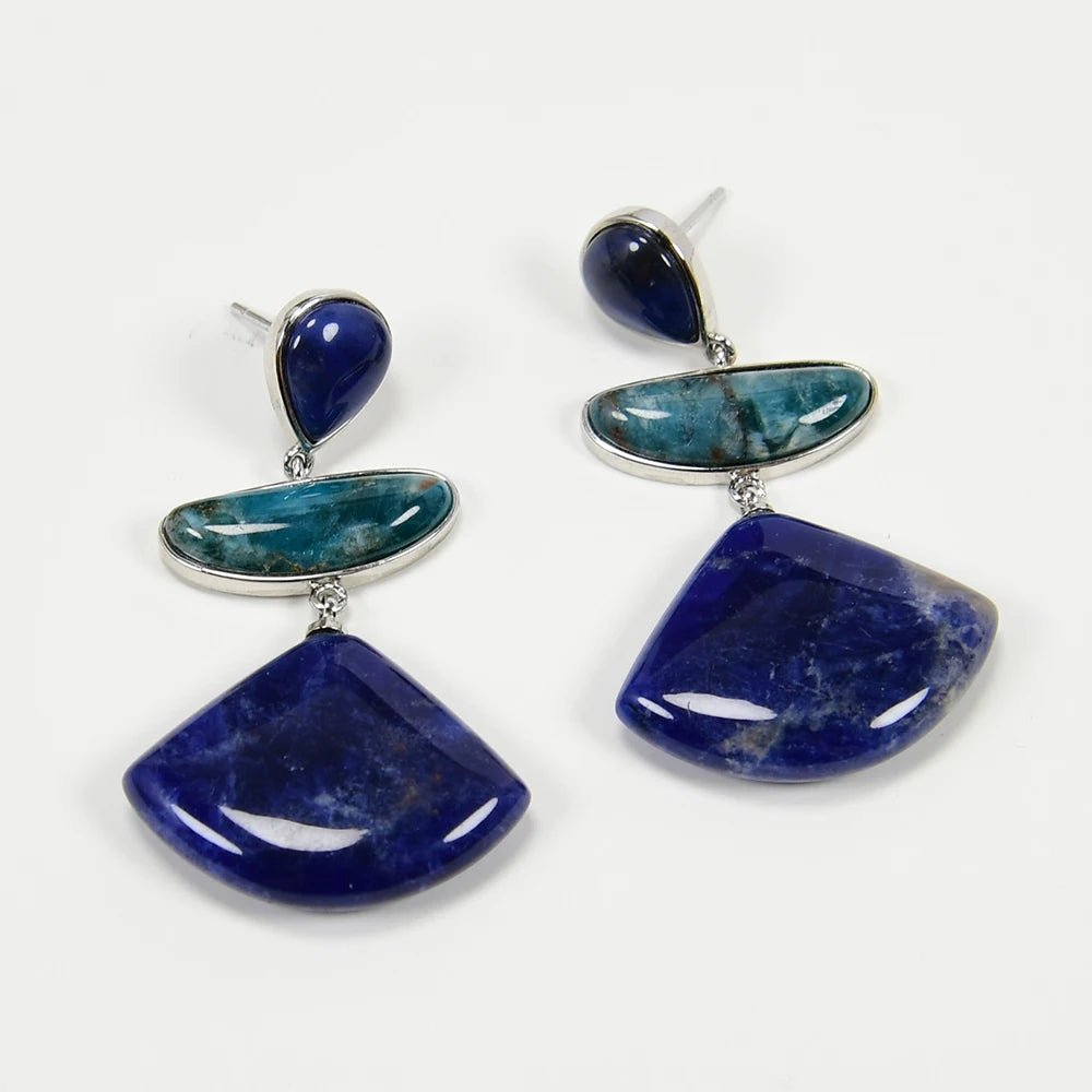 EarringsNatural Blue Apatite Sodalite Stud Earrings - WS JewelleryEarringNatural Stone ColelctionNatural Stone Earring
