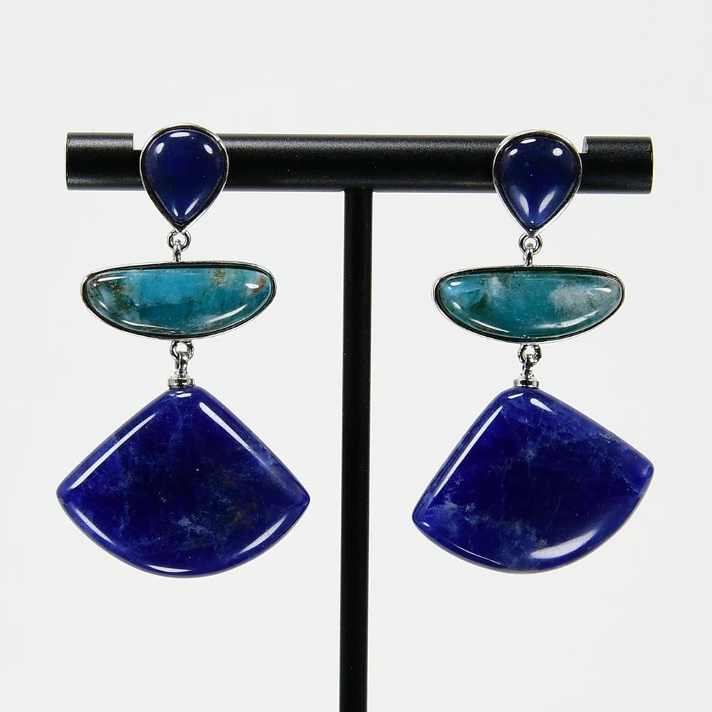 EarringsNatural Blue Apatite Sodalite Stud Earrings - WS JewelleryEarringNatural Stone ColelctionNatural Stone Earring