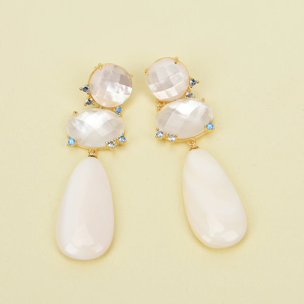 NecklacesNatural White Sea Shell Pearl Stud Earrings - WS JewelleryNatural Stone ColelctionNatural Stone EarringPearl Earring