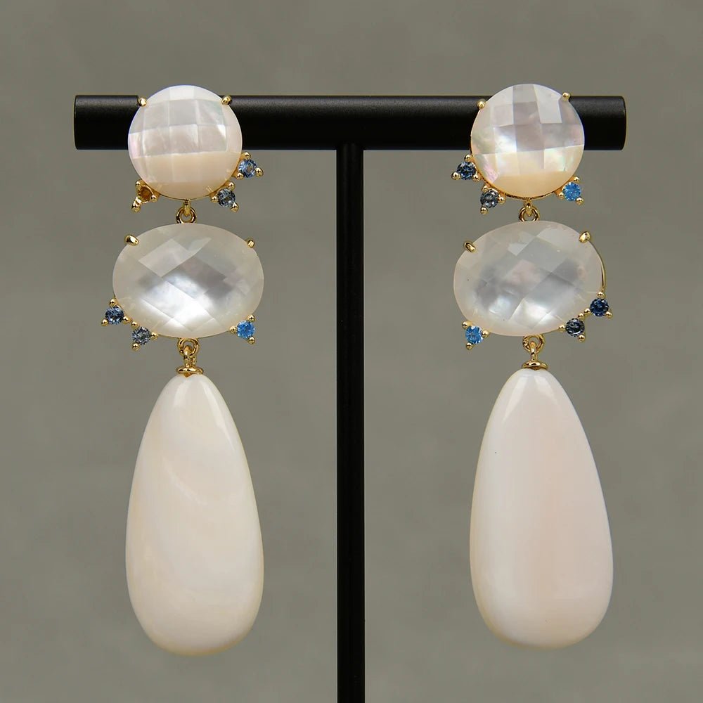 NecklacesNatural White Sea Shell Pearl Stud Earrings - WS JewelleryNatural Stone ColelctionNatural Stone EarringPearl Earring