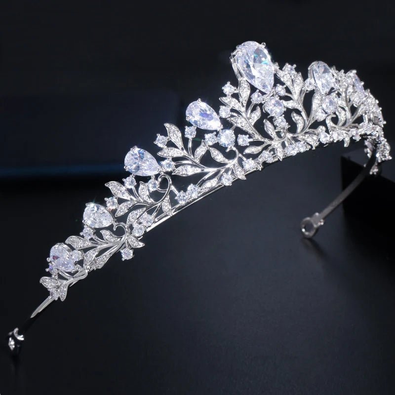 TiarasPear Cut Leaf Princess Tiaras A026 - WS JewelleryBridal TiaraHair AccessoriesQueen Tiara