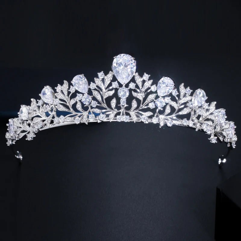 TiarasPear Cut Leaf Princess Tiaras A026 - WS JewelleryBridal TiaraHair AccessoriesQueen Tiara