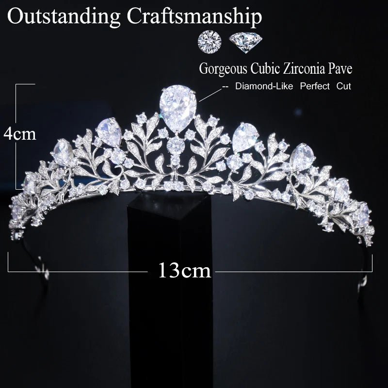 TiarasPear Cut Leaf Princess Tiaras A026 - WS JewelleryBridal TiaraHair AccessoriesQueen Tiara