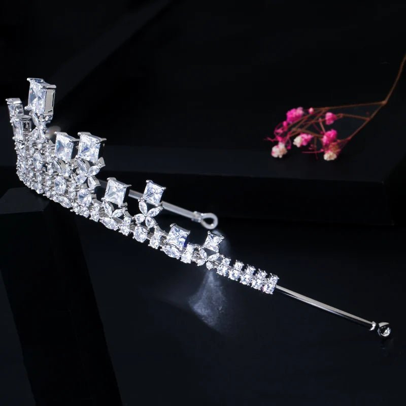 TiarasPrincess Cut Wedding Crown Tiara A018 - WS JewelleryBridal TiaraHair AccessoriesQueen Tiara