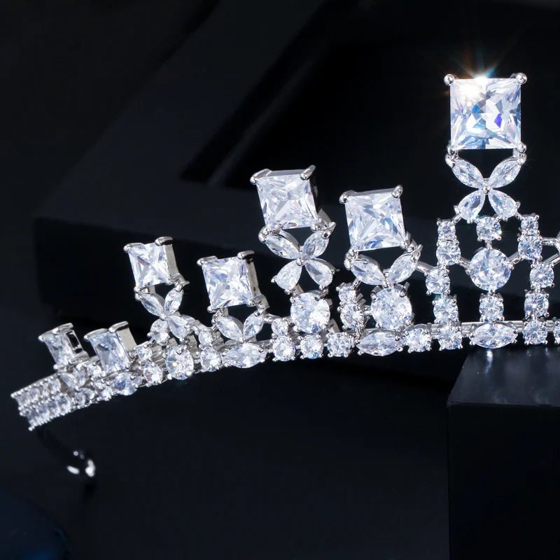 TiarasPrincess Cut Wedding Crown Tiara A018 - WS JewelleryBridal TiaraHair AccessoriesQueen Tiara