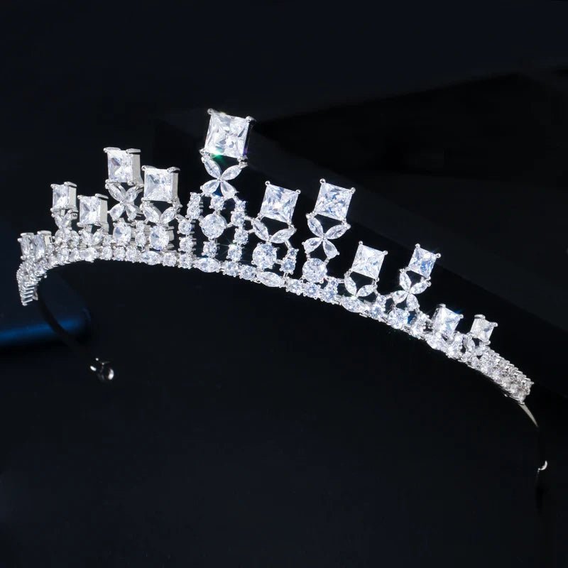 TiarasPrincess Cut Wedding Crown Tiara A018 - WS JewelleryBridal TiaraHair AccessoriesQueen Tiara