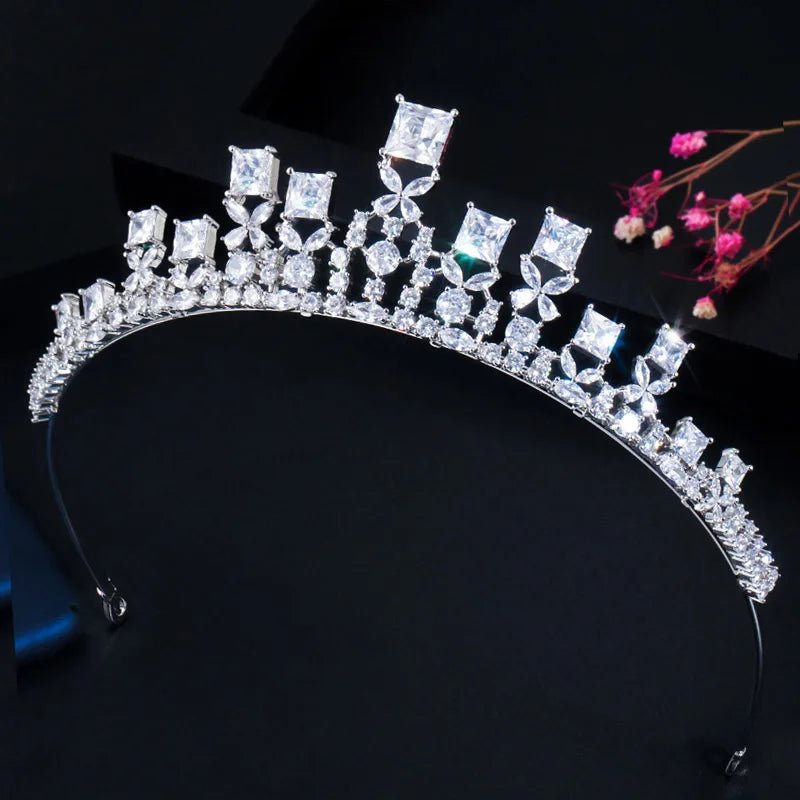 TiarasPrincess Cut Wedding Crown Tiara A018 - WS JewelleryBridal TiaraHair AccessoriesQueen Tiara
