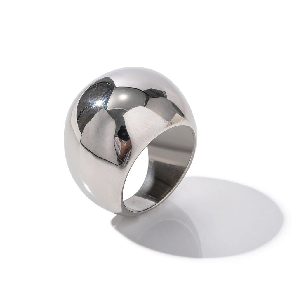 Punk Chunky Stainless Steel Spherical Rings - WS JewelleryStainless Steel