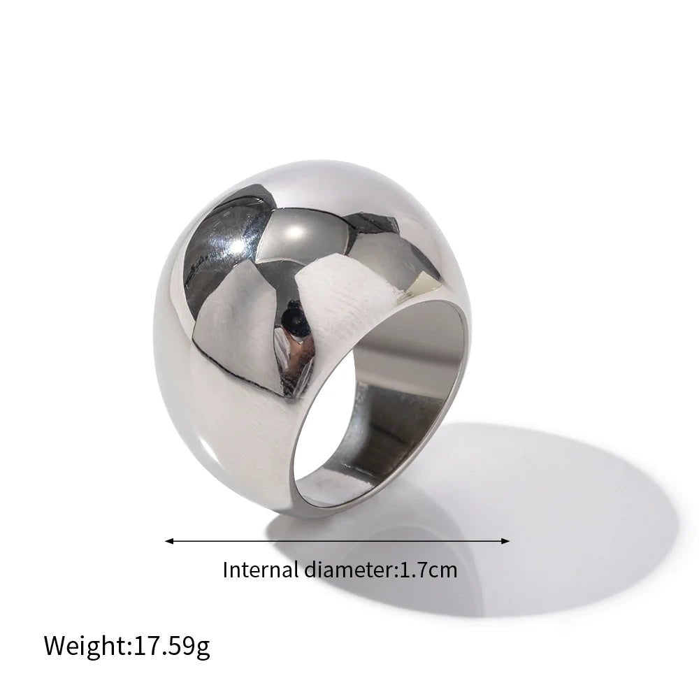 Punk Chunky Stainless Steel Spherical Rings - WS JewelleryStainless Steel