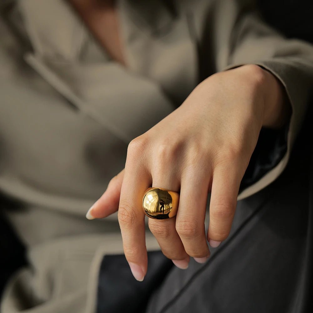 Punk Chunky Stainless Steel Spherical Rings - WS JewelleryStainless Steel