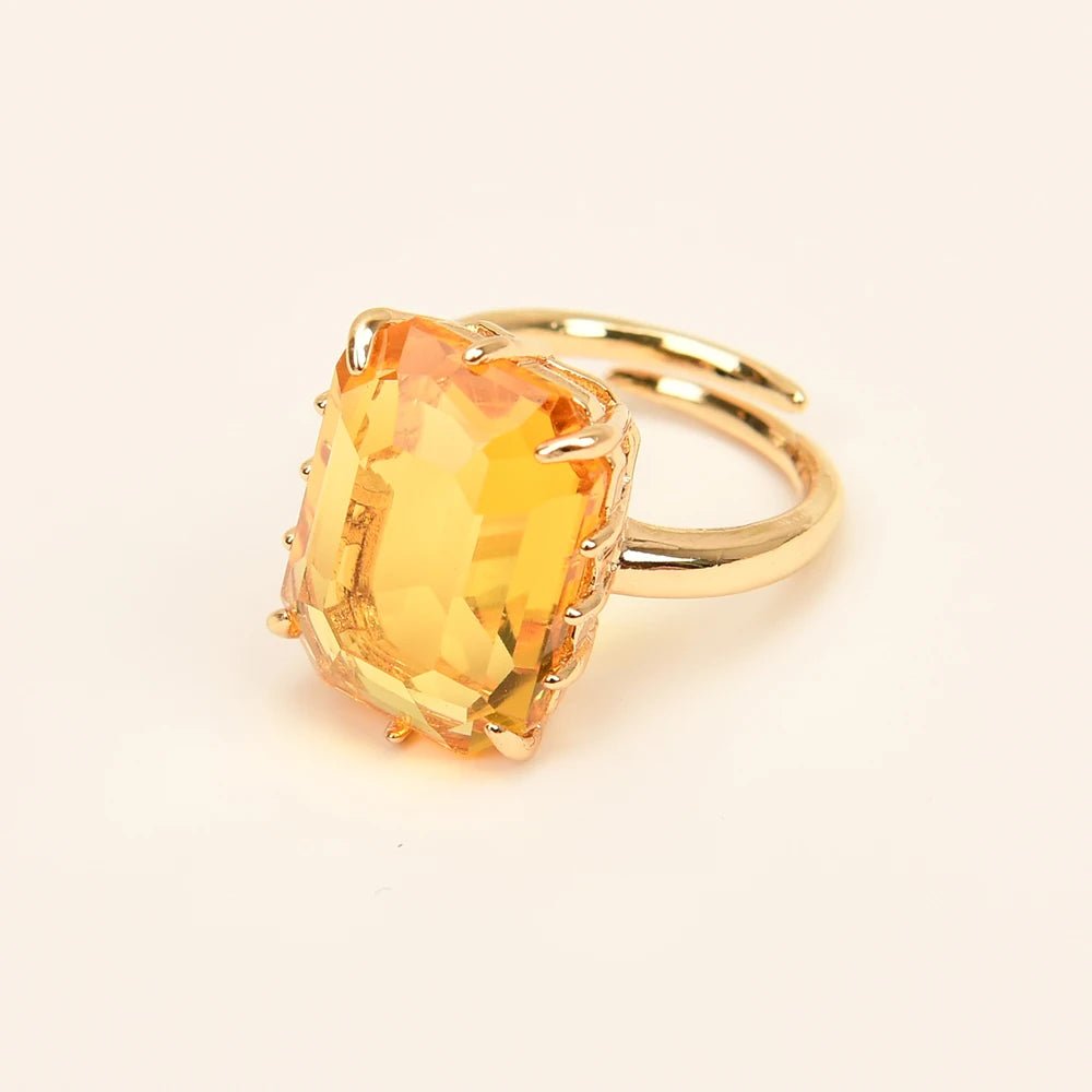 RingsRectangle Crystal Quartz Adjustable Ring - WS JewelleryNatural Stone ColelctionQuartz Ring