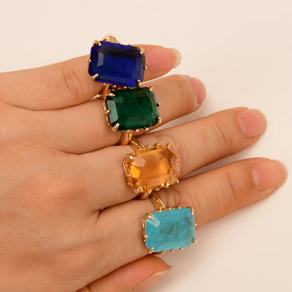 RingsRectangle Crystal Quartz Adjustable Ring - WS JewelleryNatural Stone ColelctionQuartz Ring