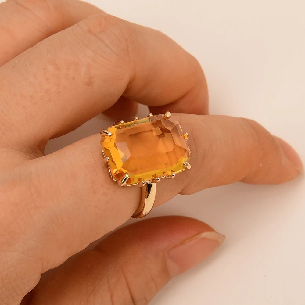 RingsRectangle Crystal Quartz Adjustable Ring - WS JewelleryNatural Stone ColelctionQuartz Ring