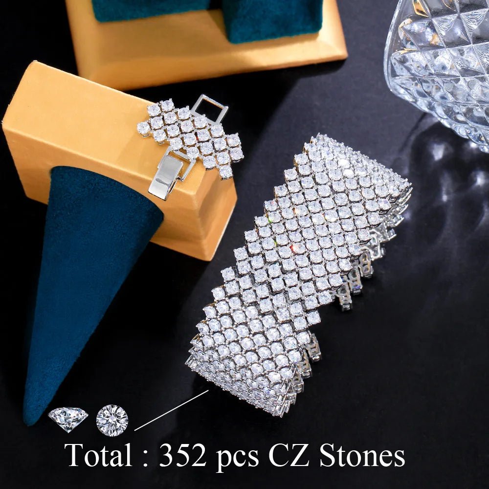 BraceletsRound Paved Chunky Tennis Bracelets CB313 - WS JewelleryBraceletBridal BraceletTennis Bracelet