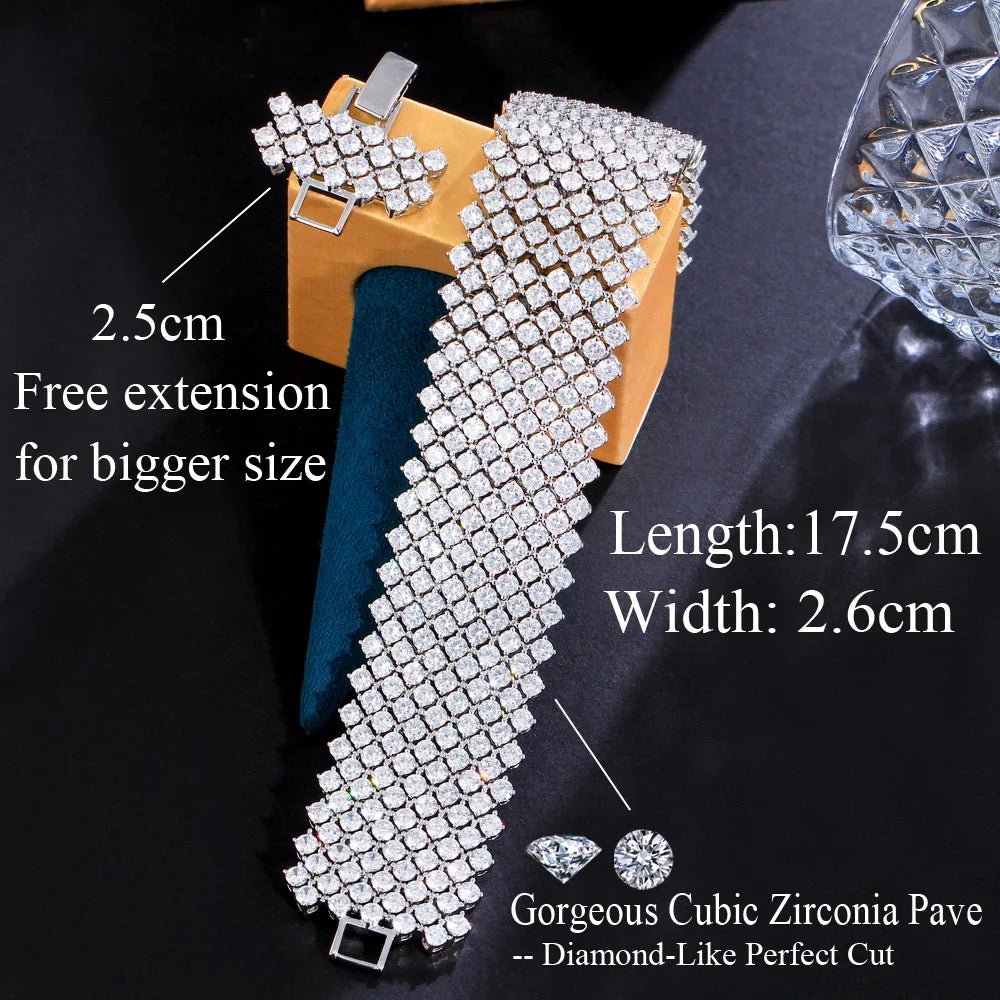 BraceletsRound Paved Chunky Tennis Bracelets CB313 - WS JewelleryBraceletBridal BraceletTennis Bracelet