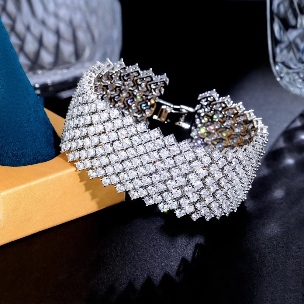 BraceletsRound Paved Chunky Tennis Bracelets CB313 - WS JewelleryBraceletBridal BraceletTennis Bracelet