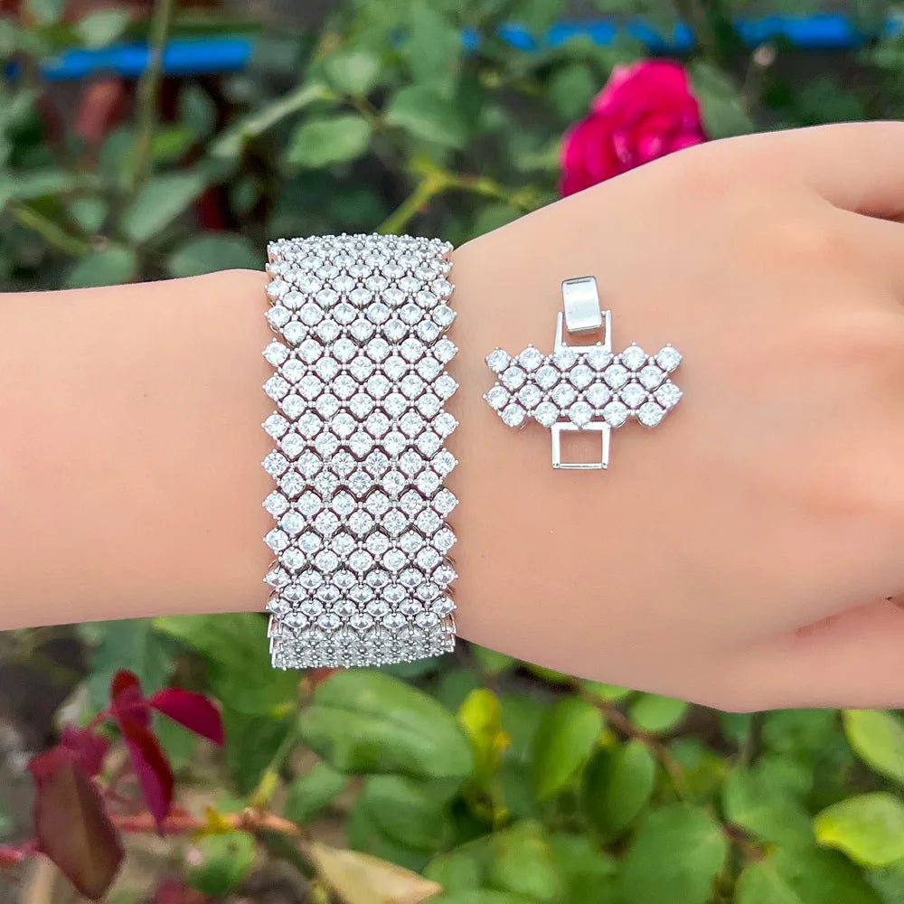 BraceletsRound Paved Chunky Tennis Bracelets CB313 - WS JewelleryBraceletBridal BraceletTennis Bracelet