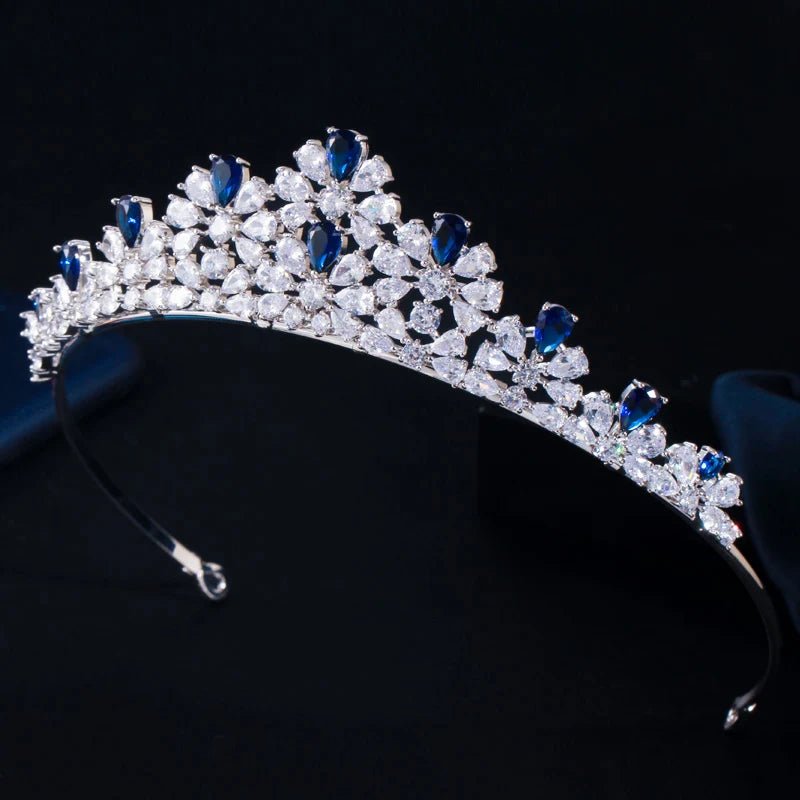 TiarasRoyal Blue Flower Crown Tiara A027 - WS JewelleryBridal TiaraHair AccessoriesQueen Tiara