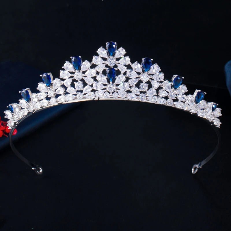 TiarasRoyal Blue Flower Crown Tiara A027 - WS JewelleryBridal TiaraHair AccessoriesQueen Tiara