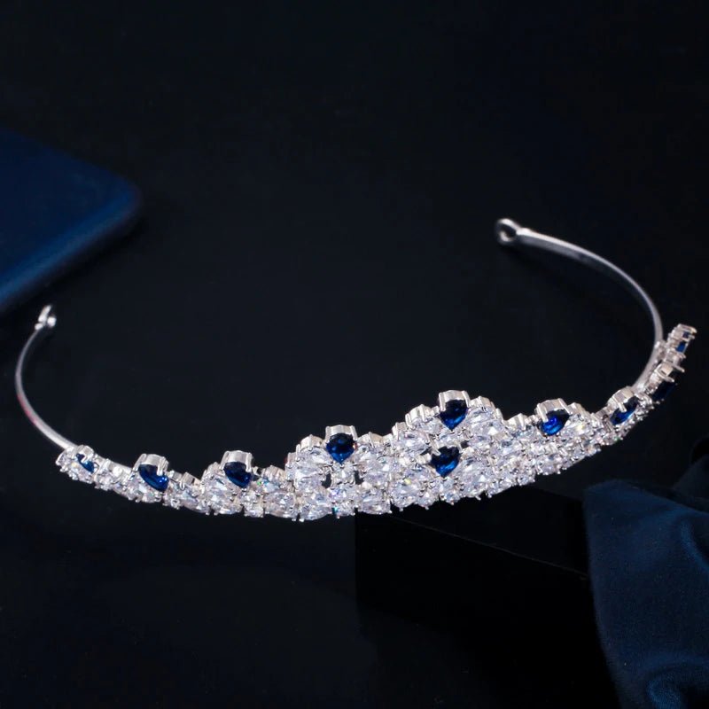 TiarasRoyal Blue Flower Crown Tiara A027 - WS JewelleryBridal TiaraHair AccessoriesQueen Tiara