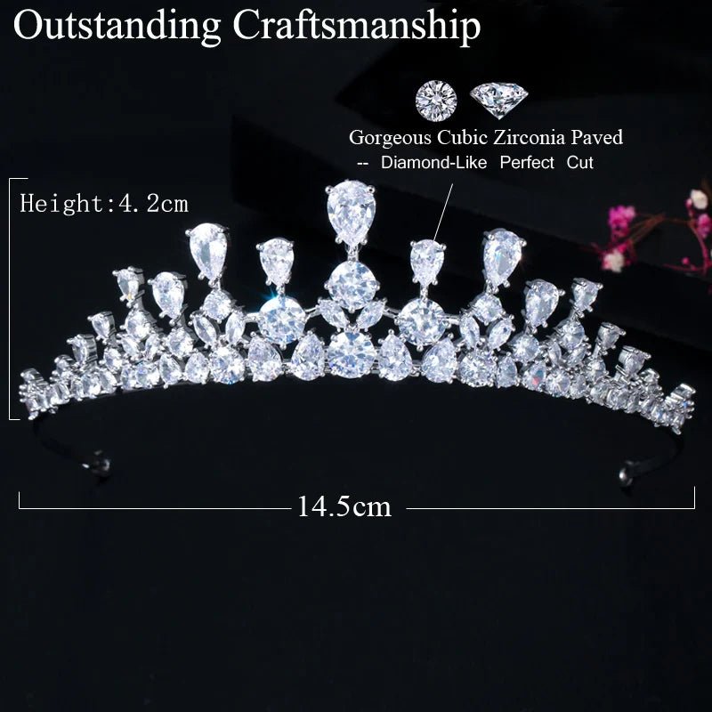 TiarasRoyal Shiny Wedding Tiara Crowns A015 - WS JewelleryBridal TiaraHair AccessoriesQueen Tiara