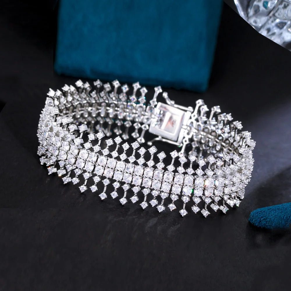BraceletsSparkling Luxury Chunky Bracelets CB309 - WS JewelleryBraceletBridal BraceletTennis Bracelet