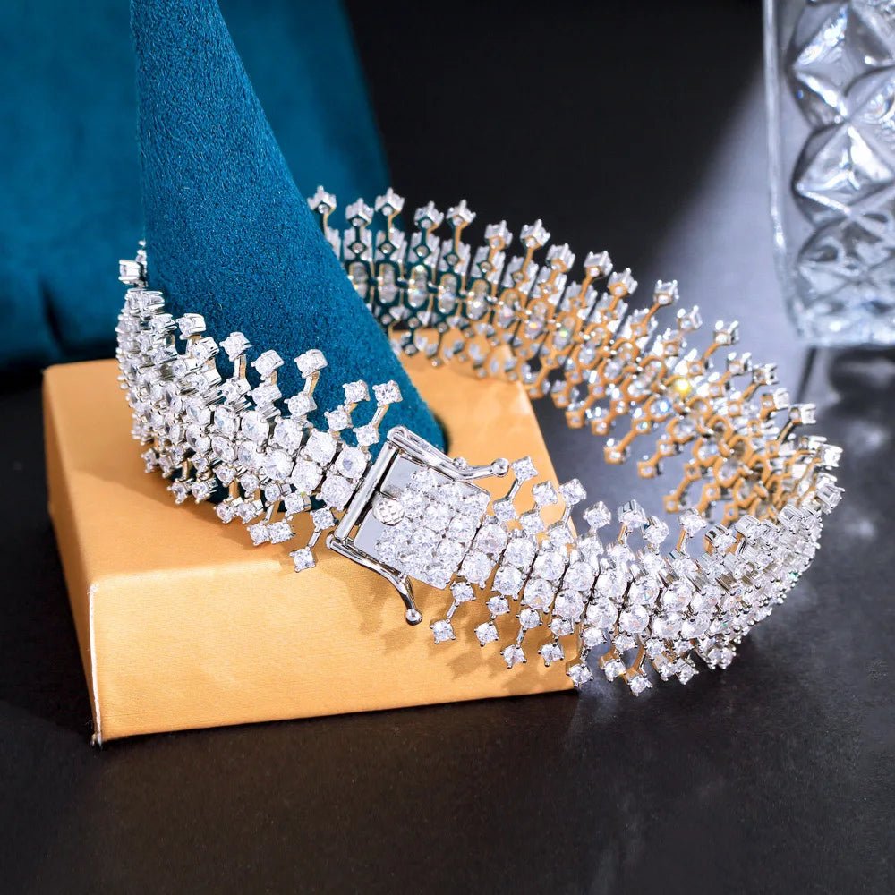 BraceletsSparkling Luxury Chunky Bracelets CB309 - WS JewelleryBraceletBridal BraceletTennis Bracelet